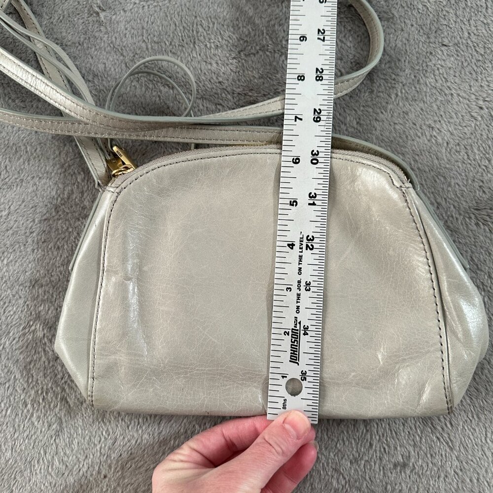 Hobo International Light Gray Nash Crossbody Bag Purse Leather Handbag - Picture 4 of 6